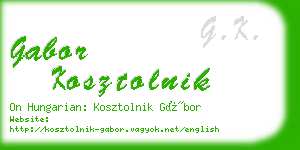 gabor kosztolnik business card